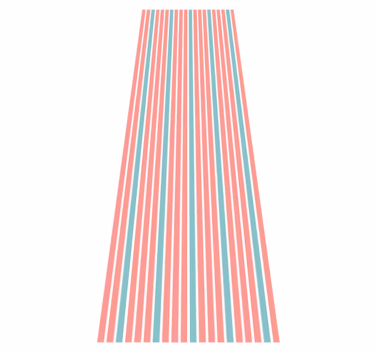 Bedroom vinyl rug with retro blue and pink pattern - TenStickers