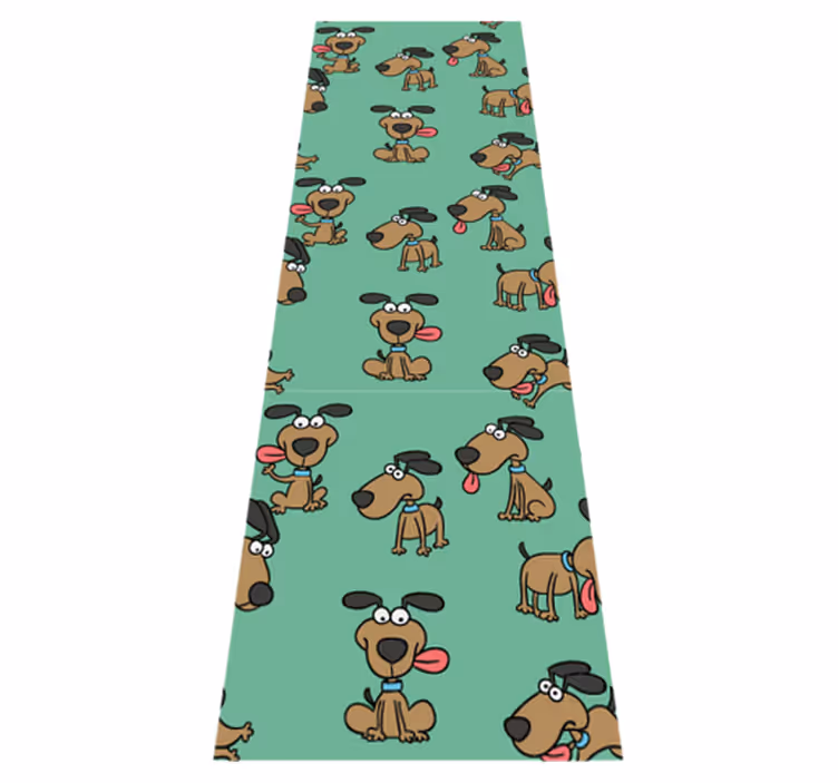 Funny dog cartoon style bedroom vinyl rug - TenStickers
