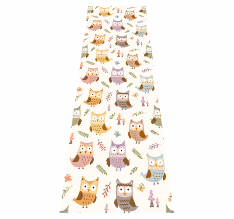 Cute design owls with jobs bedroom vinyl rug - TenStickers