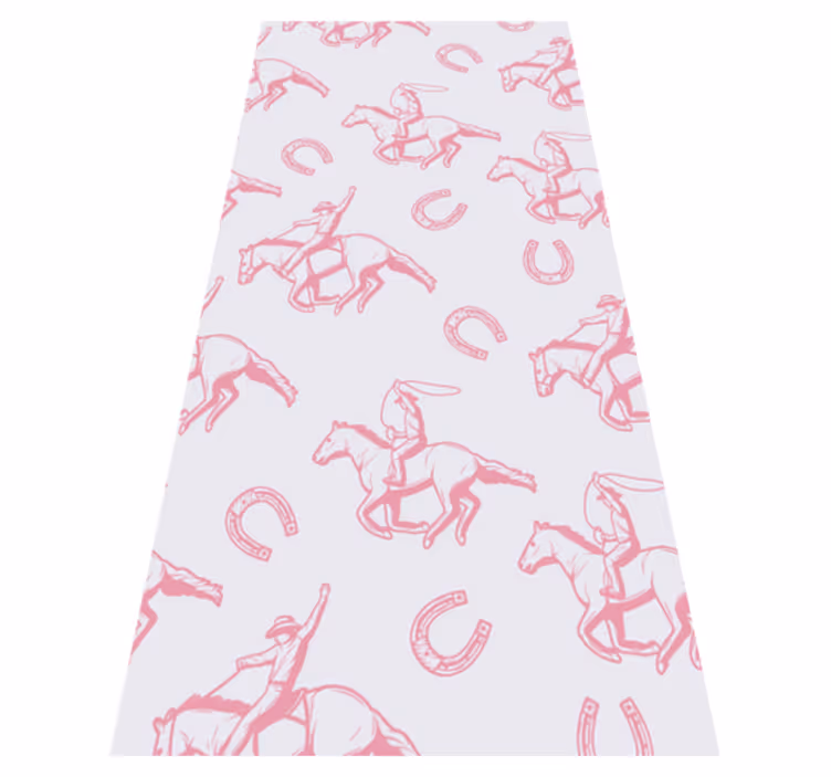 Bedroom vinyl rug with pink cowboy horse pattern - TenStickers