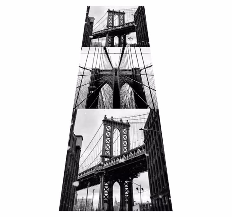 Brooklyn bridge collage bedroom vinyl rug - TenStickers