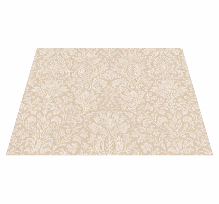 Bedroom vinyl rug classic beige floral design - TenStickers