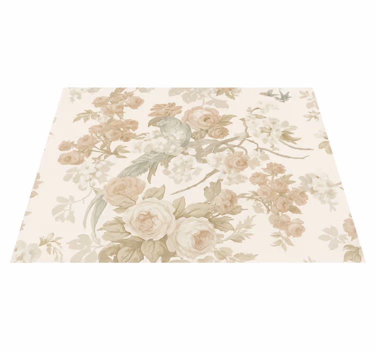 Vintage floral bedroom vinyl rug - TenStickers