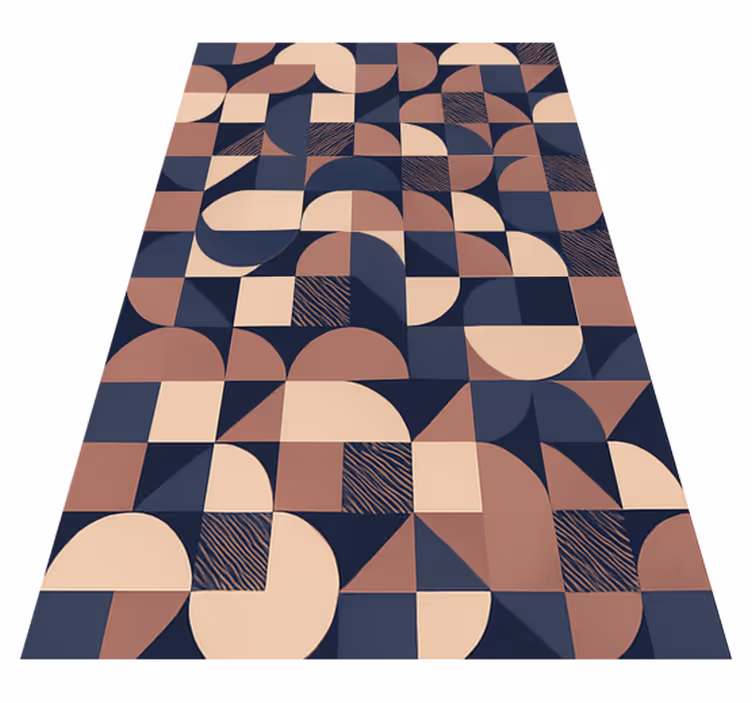 Bedroom vinyl rug with abstract purple geometric design - TenStickers