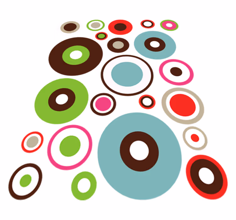 Geometric vinyl rug with simple geometric circles - TenStickers
