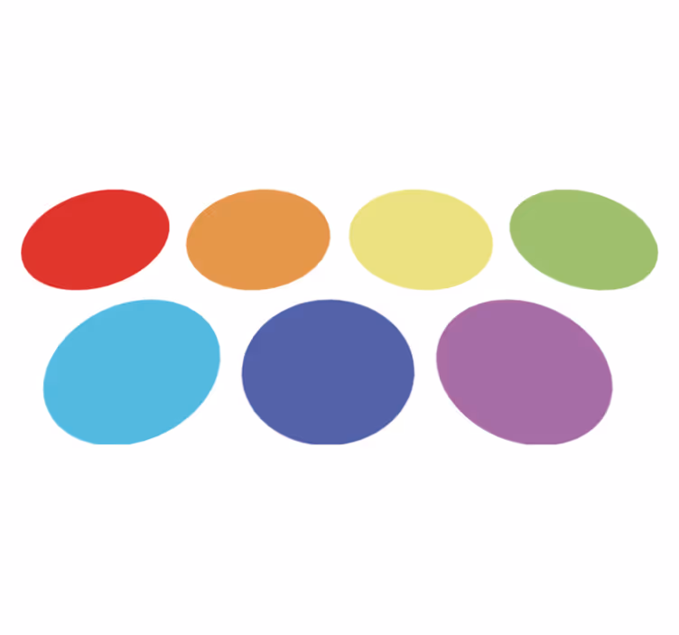 Geometric vinyl rug with vibrant large dots - TenStickers