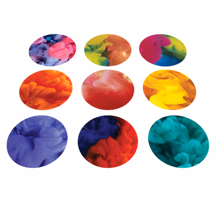 Geometric vinyl rug color smoke sticker set - TenStickers