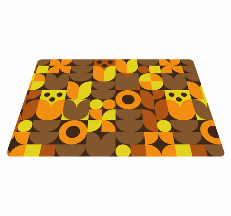 Geometric vinyl rug abstract 70s laptop - TenStickers