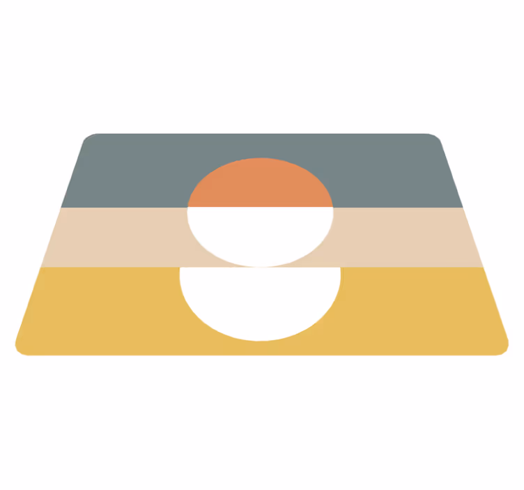 Geometric vinyl rug with abstract circle flag stripes - TenStickers