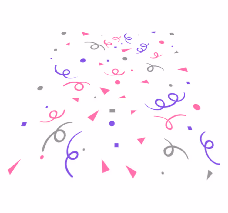 Grey pink purple confetti geometric vinyl rug - TenStickers