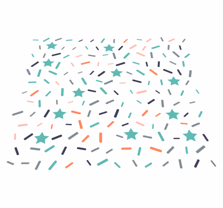 Geometric vinyl rug with starry confetti design - TenStickers