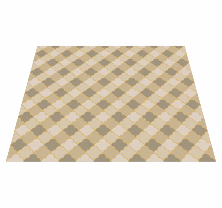 Geometric vinyl rug in beige art deco design - TenStickers