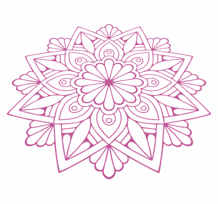 Geometric vinyl rug with intricate floral design - TenStickers