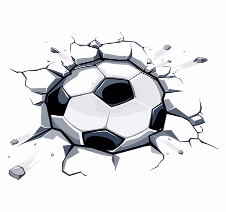 Kids vinyl rug featuring 3d soccer ball design - TenStickers