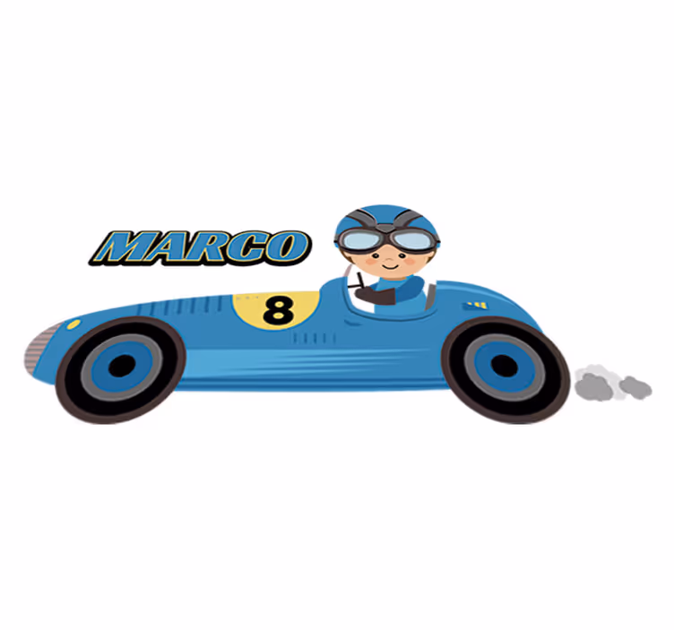 Kids vinyl rug featuring a formula 1 car design - TenStickers