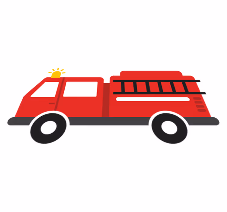 Kids vinyl rug fire truck - TenStickers