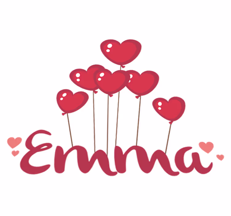 Kids vinyl rug with heart air balloons and name - TenStickers