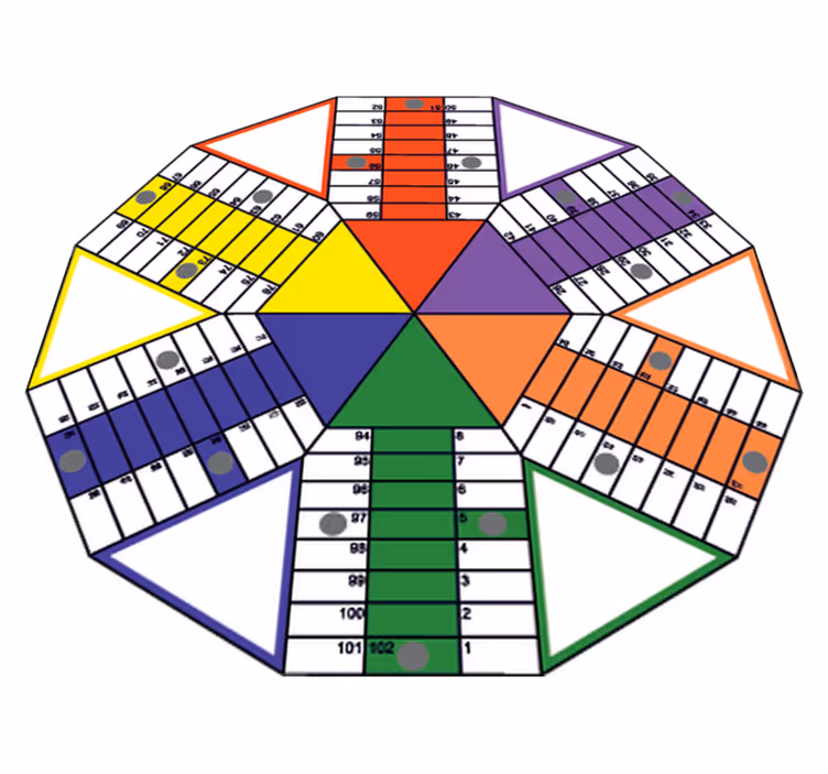 Kids vinyl rug geometric parchis board adhesive - TenStickers