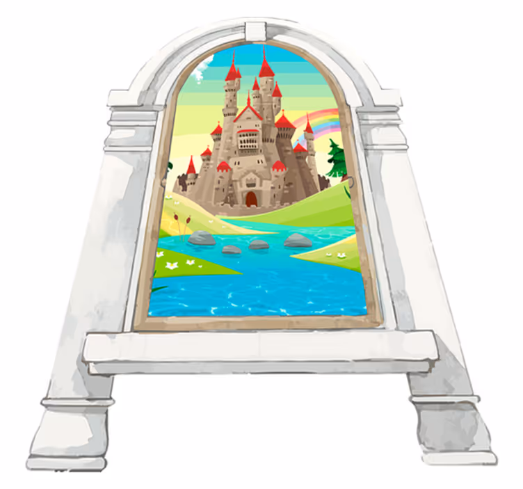 Kids vinyl rug fairy tale landscape - TenStickers