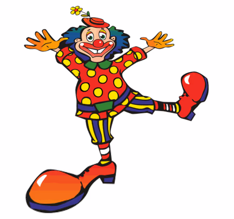 Kids vinyl rug dancing colorful clown design - TenStickers