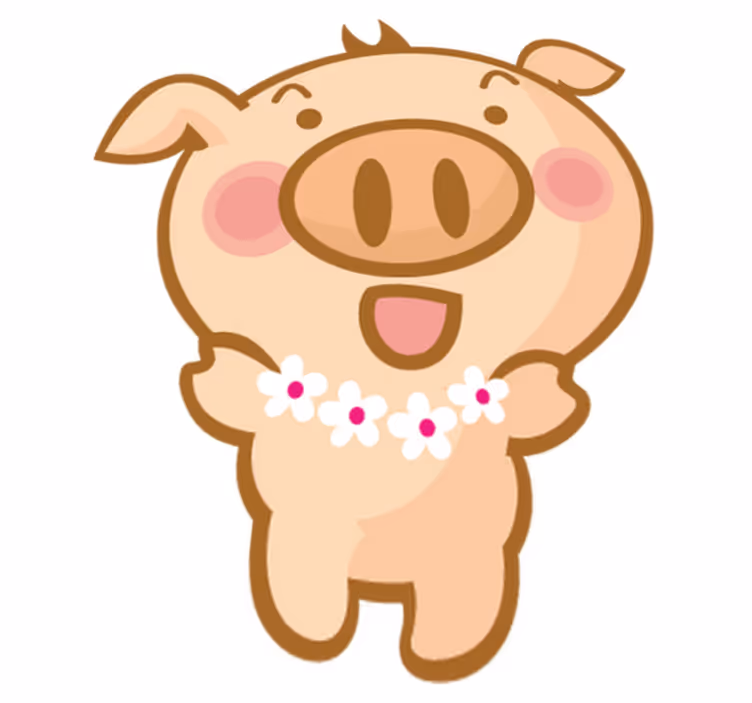 Kids vinyl rug featuring hawaiian pig design - TenStickers