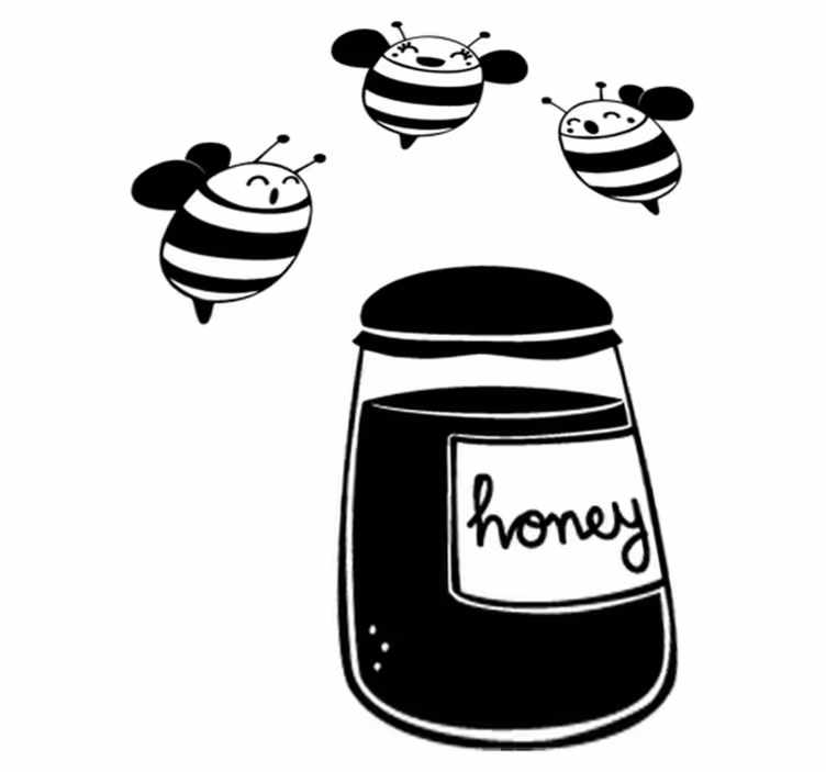 Kids vinyl rug with honey and bees design - TenStickers