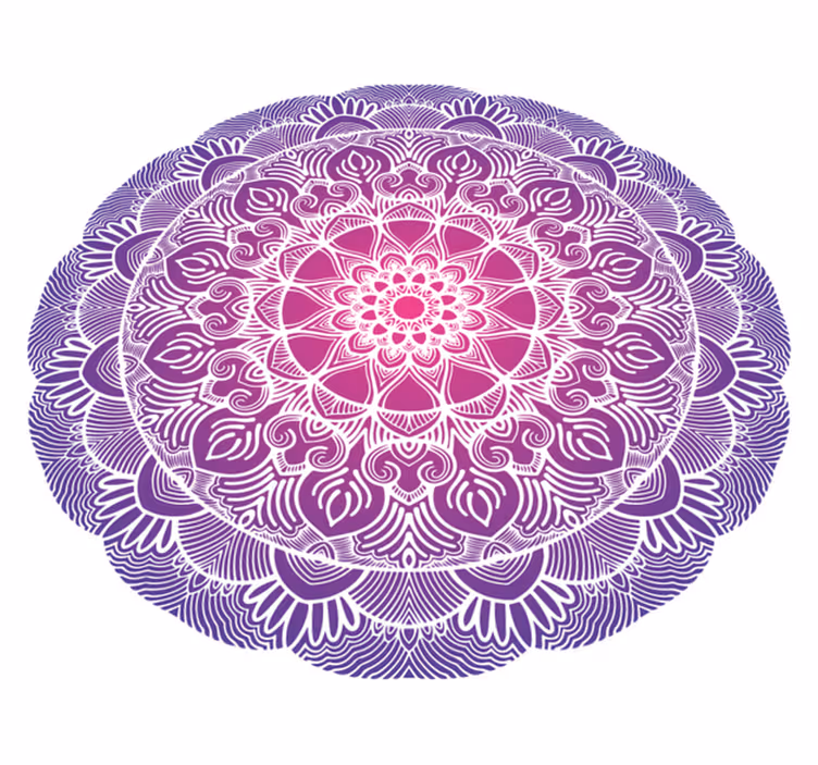 Bedroom vinyl rug purple flower of life mandala - TenStickers
