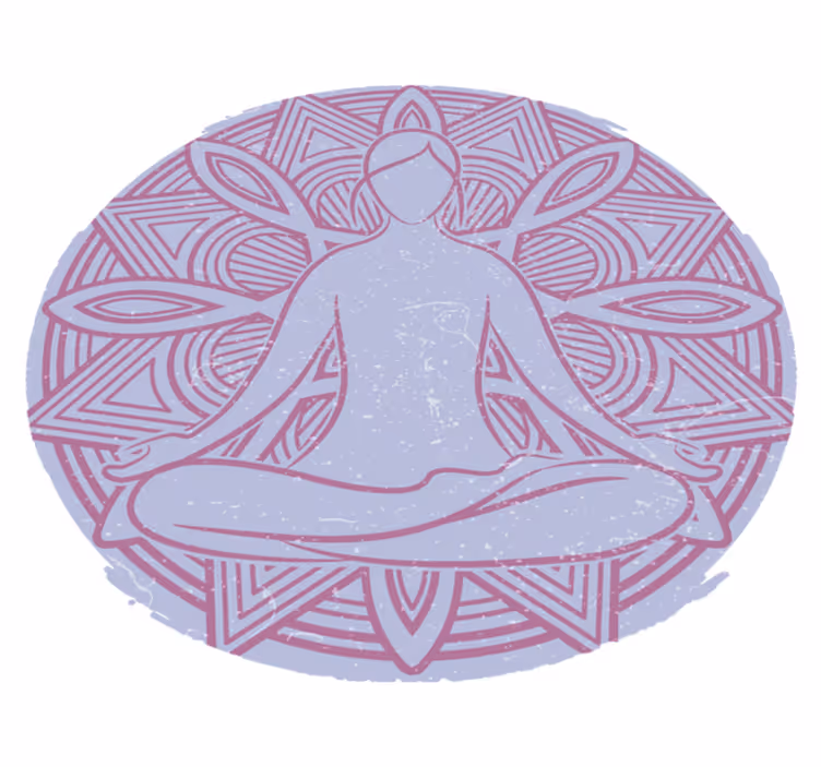 Bedroom vinyl rug with yoga lotus flower design - TenStickers