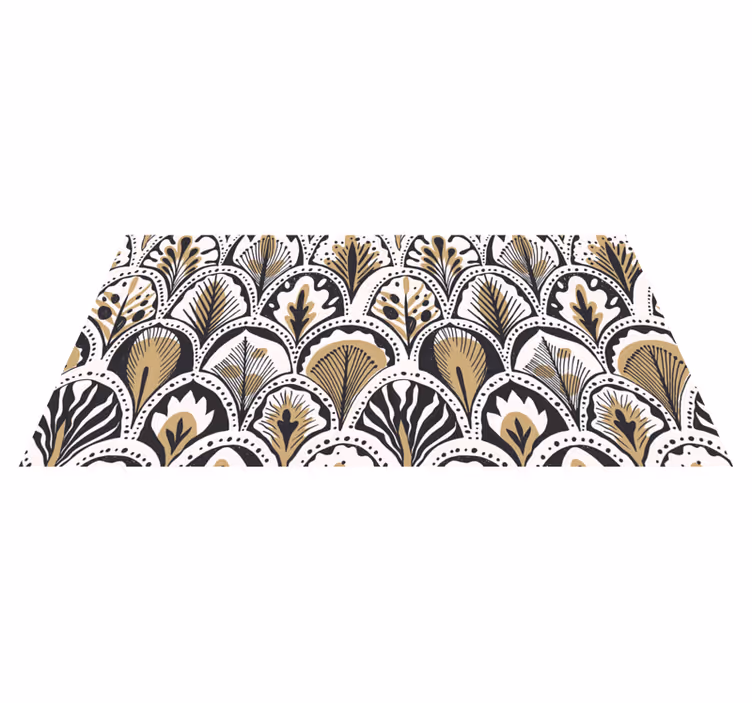 Bedroom vinyl rug art deco fan pattern - TenStickers