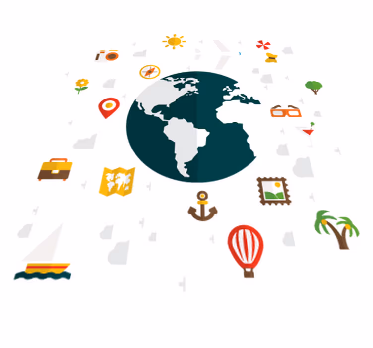 Bedroom vinyl rug wanderlust globe - TenStickers
