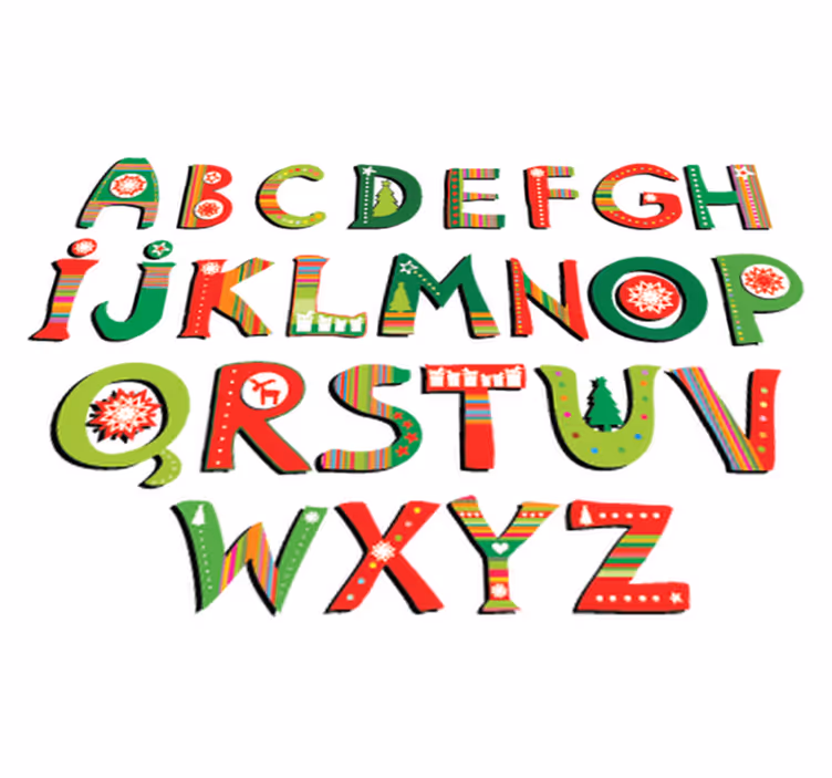 Kids vinyl rug with green and red alphabet - TenStickers