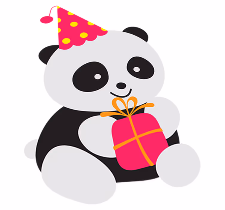 Kids vinyl rug baby panda with gift - TenStickers