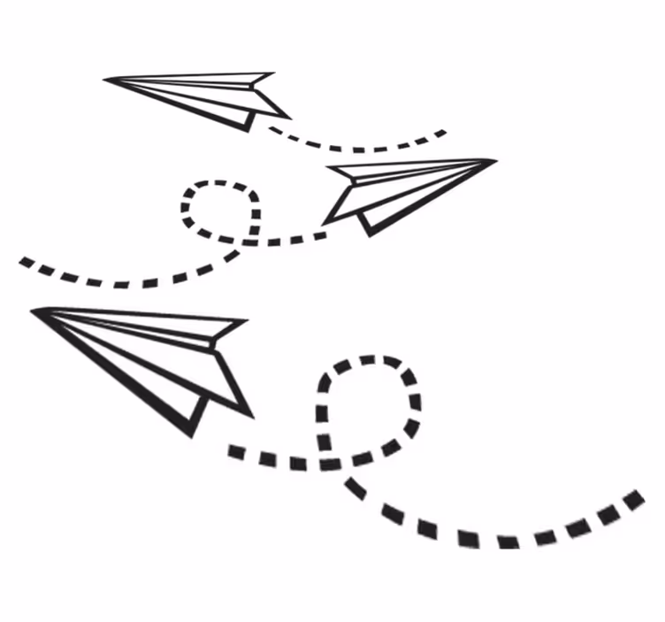 Game vinyl rug paper airplane decor - TenStickers