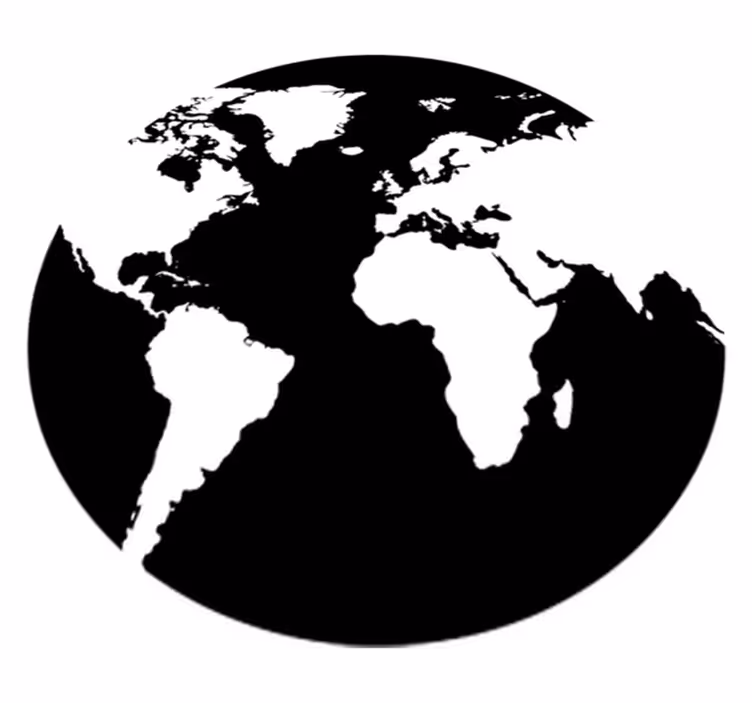 World map vinyl rug circular world map sticker - TenStickers