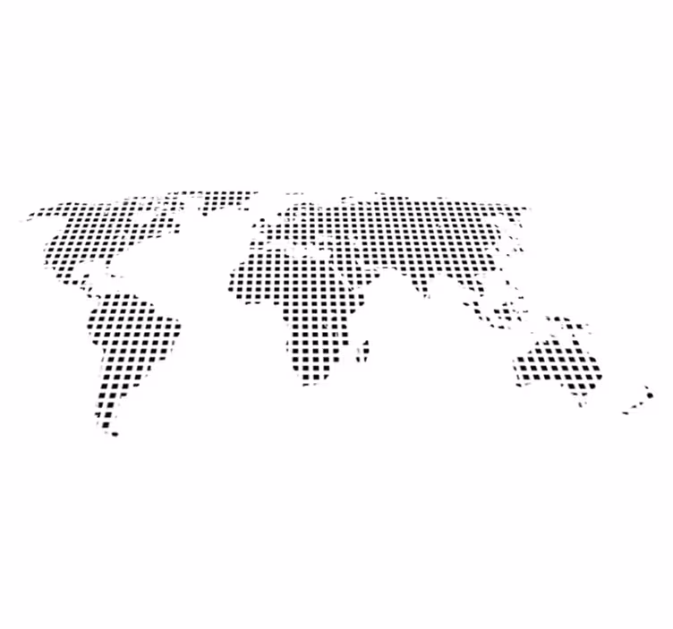 World map vinyl rug square decorative vinyl - TenStickers