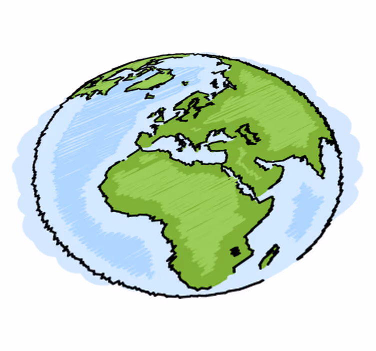 World map vinyl rug decorative illustration earth - TenStickers