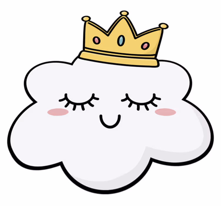 Kids vinyl rug with crowned clouds design - TenStickers