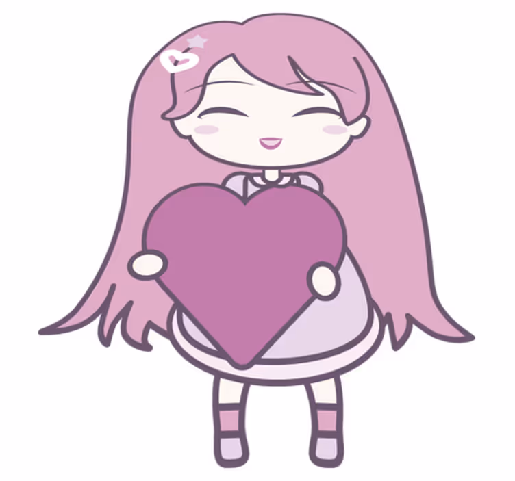 Kids vinyl rug featuring a loving anime girl - TenStickers