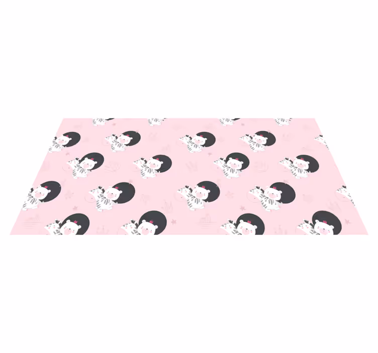 Kids vinyl rug baby zebra and bear decor - TenStickers