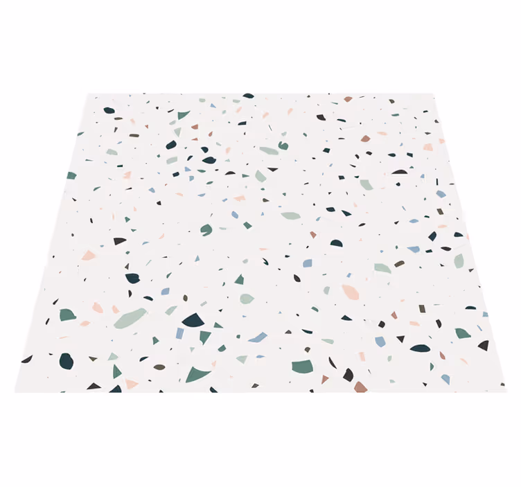 Bathroom vinyl rug in white terrazzo - TenStickers