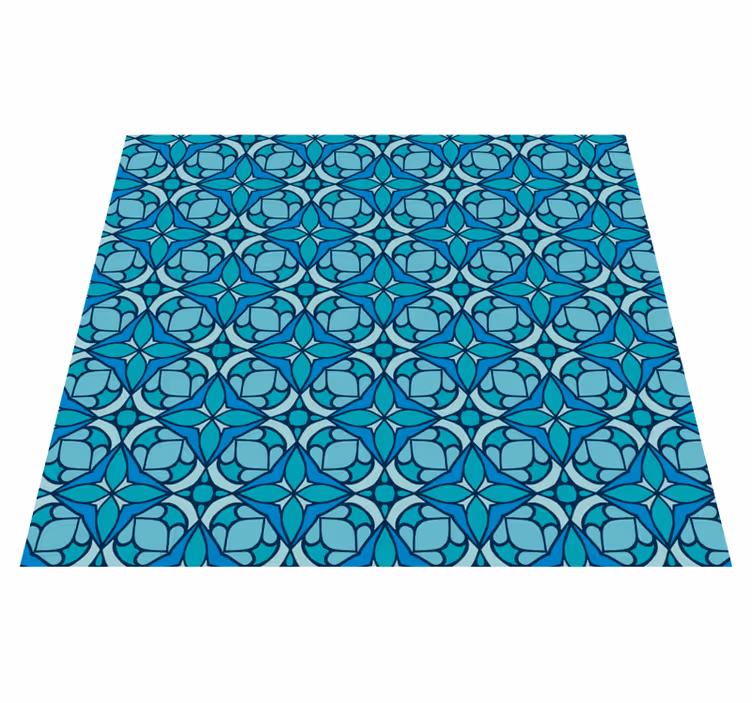 Bathroom vinyl rug in blue bathroom wallpaper - TenStickers