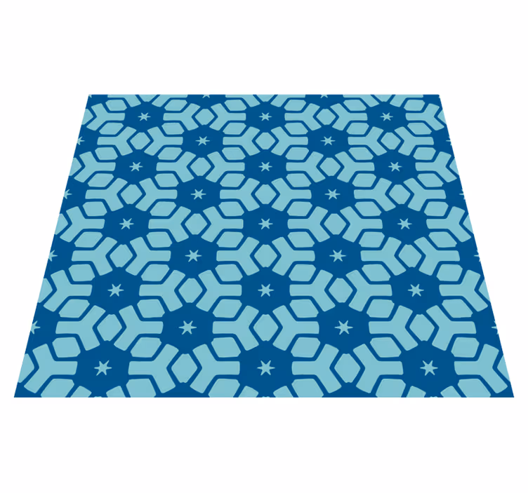 Bathroom vinyl rug in blue tiles design - TenStickers