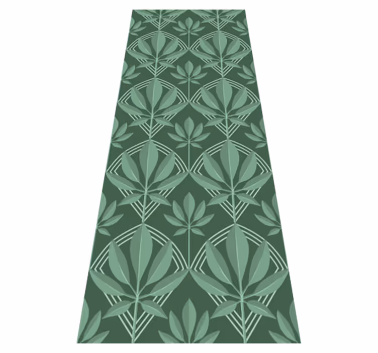 Bathroom vinyl rug art deco small bottle green leaves - TenStickers