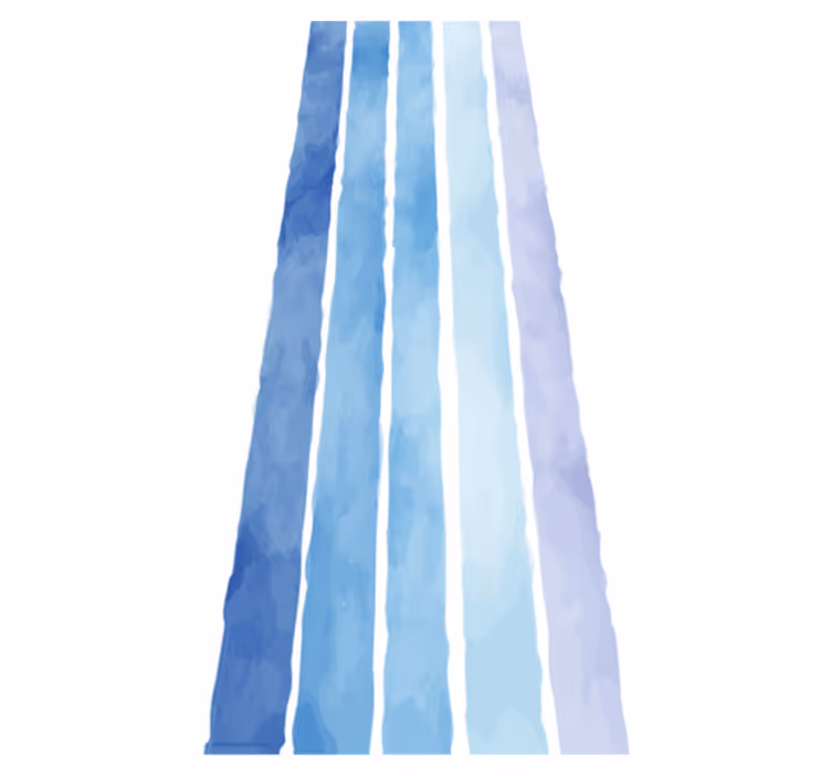 Bathroom vinyl rug in blue watercolor lines pattern - TenStickers