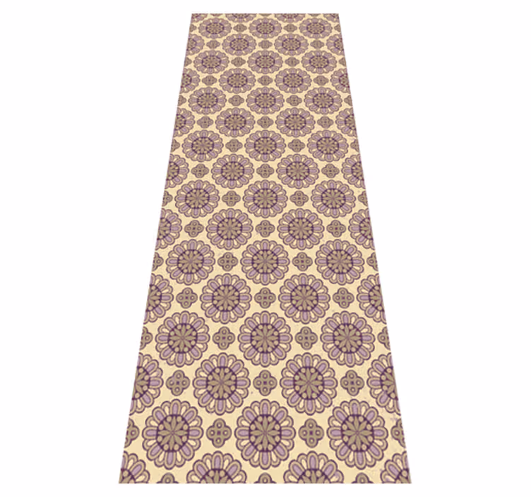 Purple ethnic style mandala bathroom vinyl rug - TenStickers