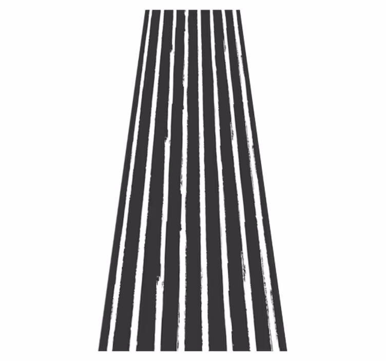 Bathroom vinyl rug with modern black and white lines - TenStickers