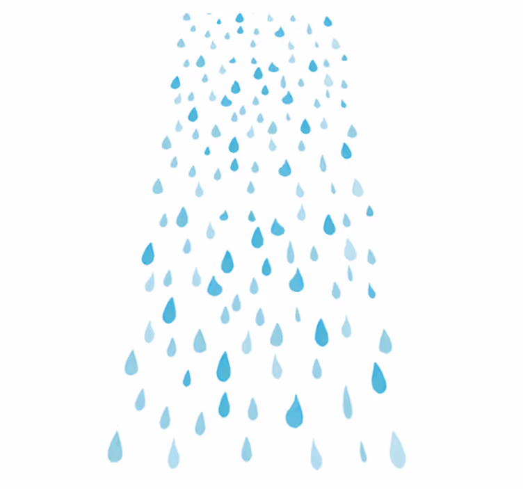 Bathroom vinyl rug in blue watercolor droplets - TenStickers