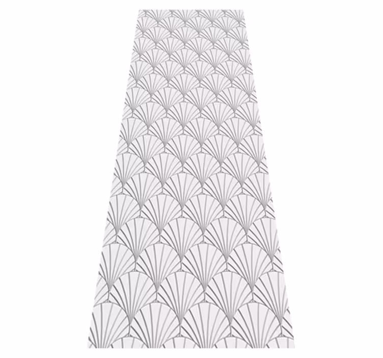 Bathroom vinyl rug in art deco white shells pattern - TenStickers