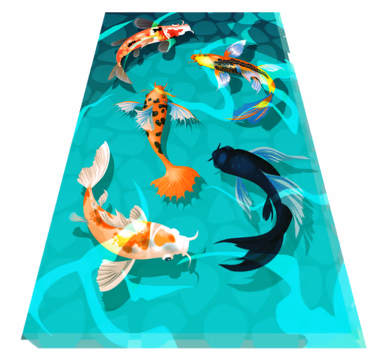 Bathroom vinyl rug koi shower - TenStickers