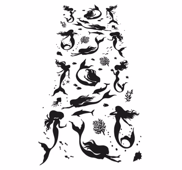 Bathroom vinyl rug mermaid shower vinyl - TenStickers